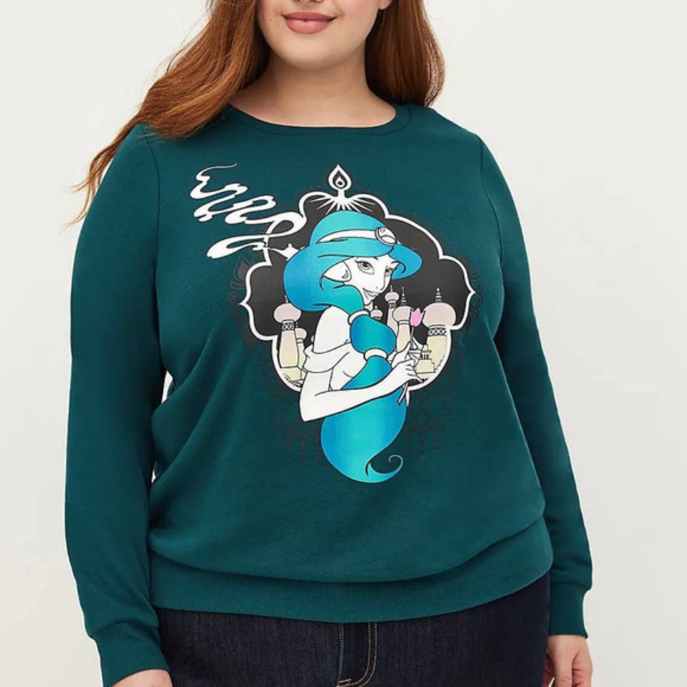 New Torrid 1 (1X 14/16) Disney Princess Jasmine Aladdin Pullover Sweatshirt‎